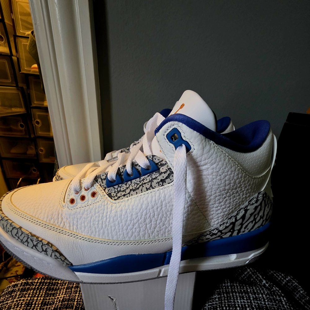 Men's White and Blue AUTHENTIC Michael Jordan Retro 3's